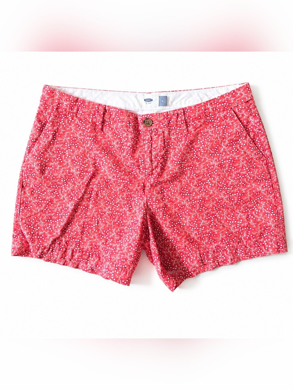 Old Navy Coral-Pink Floral Button Shorts